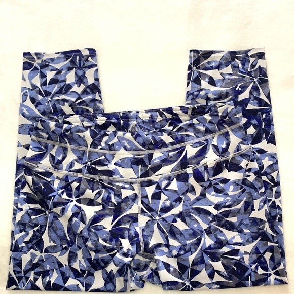 Athleta Pants - Athleta Blue and White Floral Capri Leggings